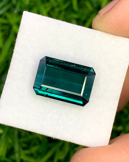 Natural Indicolite Tourmaline 4.82 Carat 12.5x8.7 MM Octagon Shape Faceted Gemstone