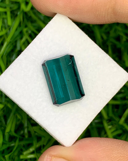 Natural Indicolite Tourmaline 4.82 Carat 12.5x8.7 MM Octagon Shape Faceted Gemstone