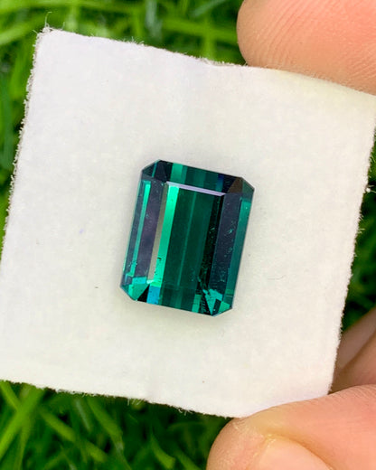 Natural Indicolite Tourmaline 4.55 Carat 10.5x8.4 MM Octagon Shape Faceted Gemstone