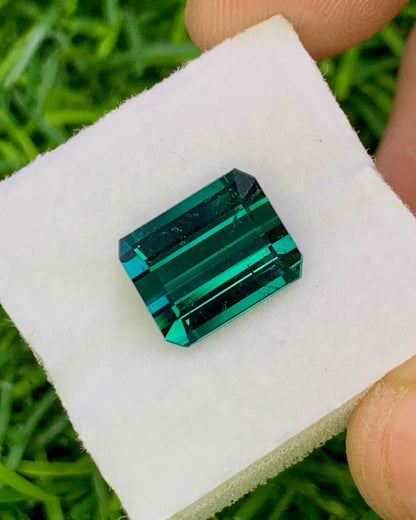 Natural Indicolite Tourmaline 4.55 Carat 10.5x8.4 MM Octagon Shape Faceted Gemstone