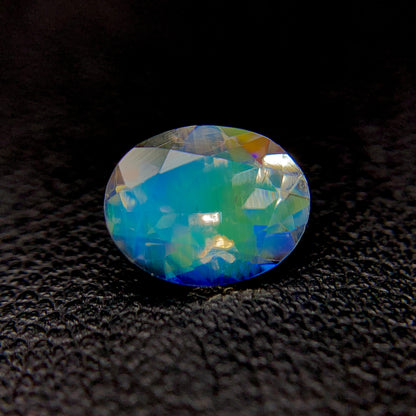 Natural Multi Fire Rainbow Moonstone 1.15 Carat 7.8x6 MM Oval Shape Faceted Gemstone (From Madagascar)