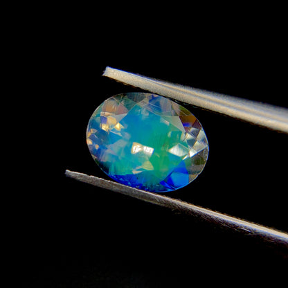 Natural Multi Fire Rainbow Moonstone 1.15 Carat 7.8x6 MM Oval Shape Faceted Gemstone (From Madagascar)