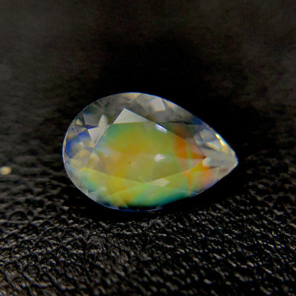 Natural Multi Fire Rainbow Moonstone 1.32 Carat 9x6 MM Pear Shape Faceted Gemstone (From Madagascar)