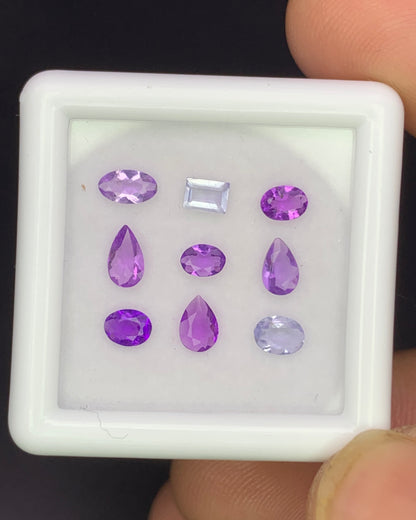 Natural Rare Color Change Hackmanite Lot 0.86 Carat Mix Size Mix Shape Faceted Gemstone 9 Piece Lot 