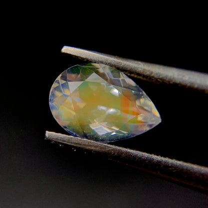 Natural Multi Fire Rainbow Moonstone 1.32 Carat 9x6 MM Pear Shape Faceted Gemstone (From Madagascar)