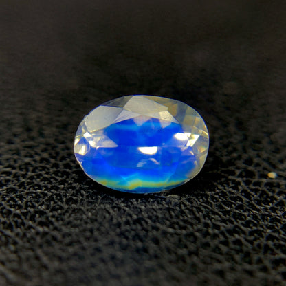Natural Multi Fire Rainbow Moonstone 0.74 Carat 6.8x5 MM Oval Shape Faceted Gemstone (From Madagascar)