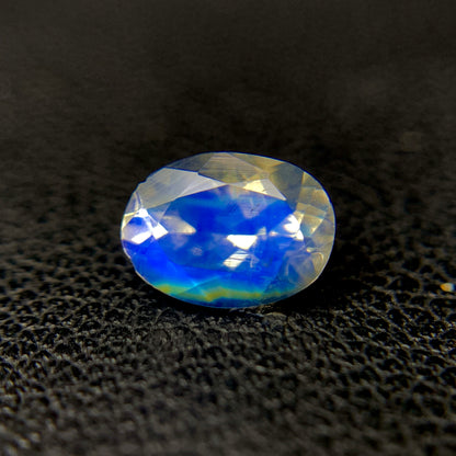 Natural Multi Fire Rainbow Moonstone 0.74 Carat 6.8x5 MM Oval Shape Faceted Gemstone (From Madagascar)