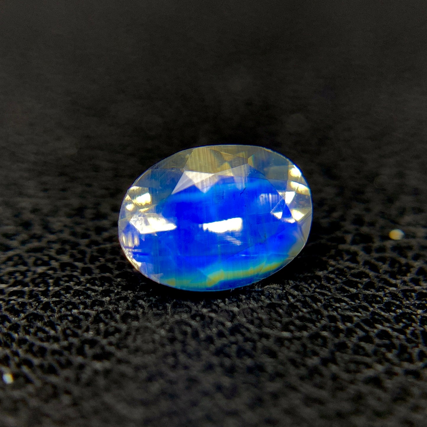 Natural Multi Fire Rainbow Moonstone 0.74 Carat 6.8x5 MM Oval Shape Faceted Gemstone (From Madagascar)