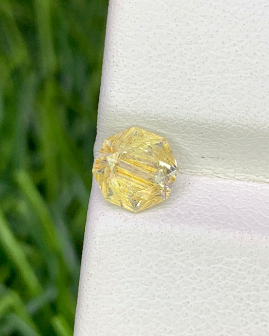 Natural Golden Rutile Quartz 0.63 Carat 5.6x5.6 MM Fancy Shape Faceted Gemstone