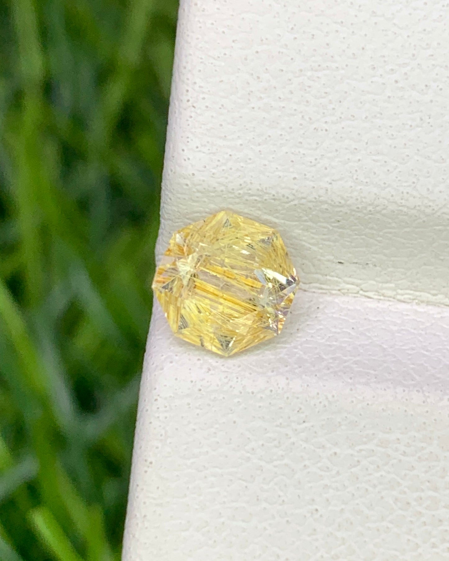 Natural Golden Rutile Quartz 0.63 Carat 5.6x5.6 MM Fancy Shape Faceted Gemstone