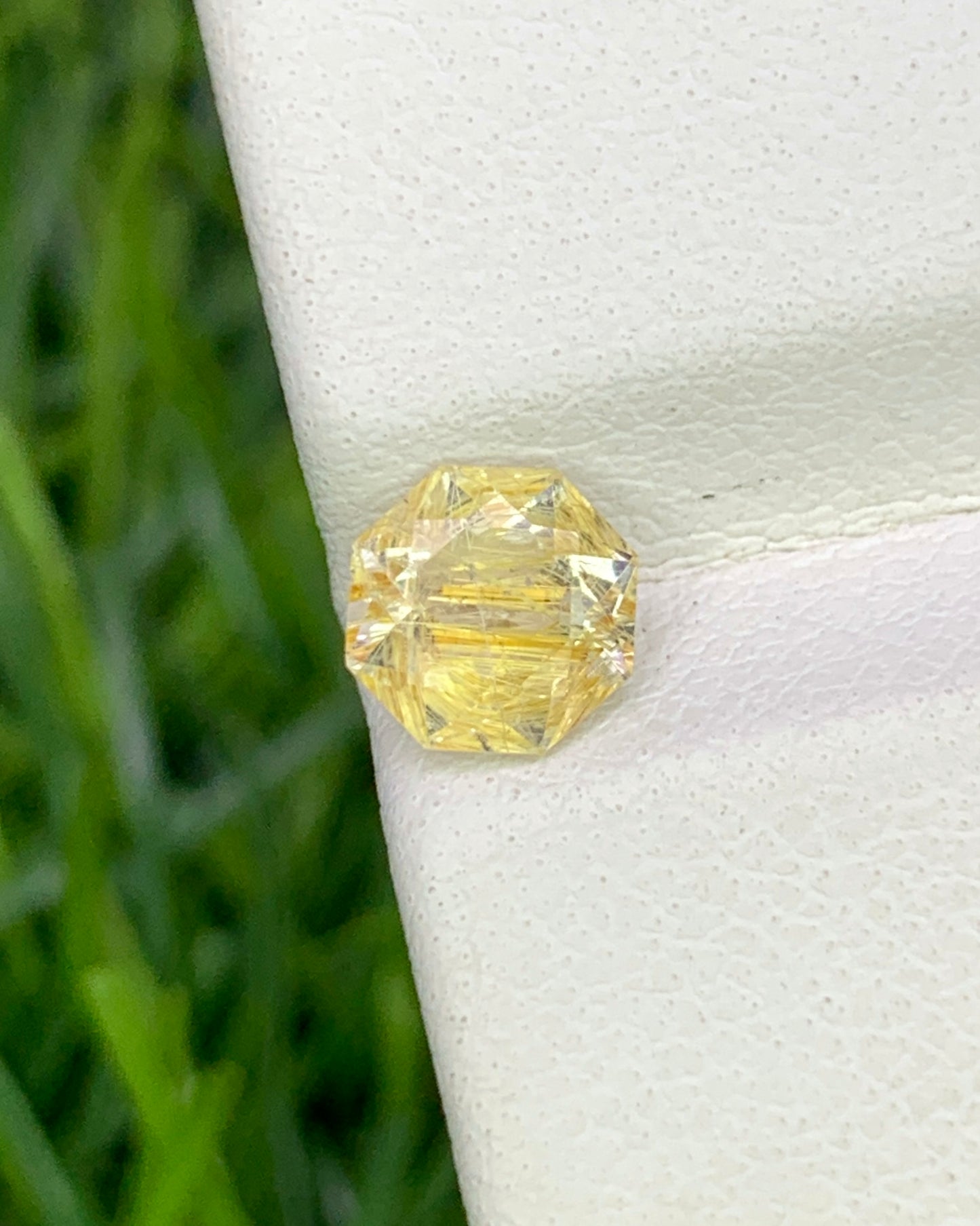 Natural Golden Rutile Quartz 0.63 Carat 5.6x5.6 MM Fancy Shape Faceted Gemstone