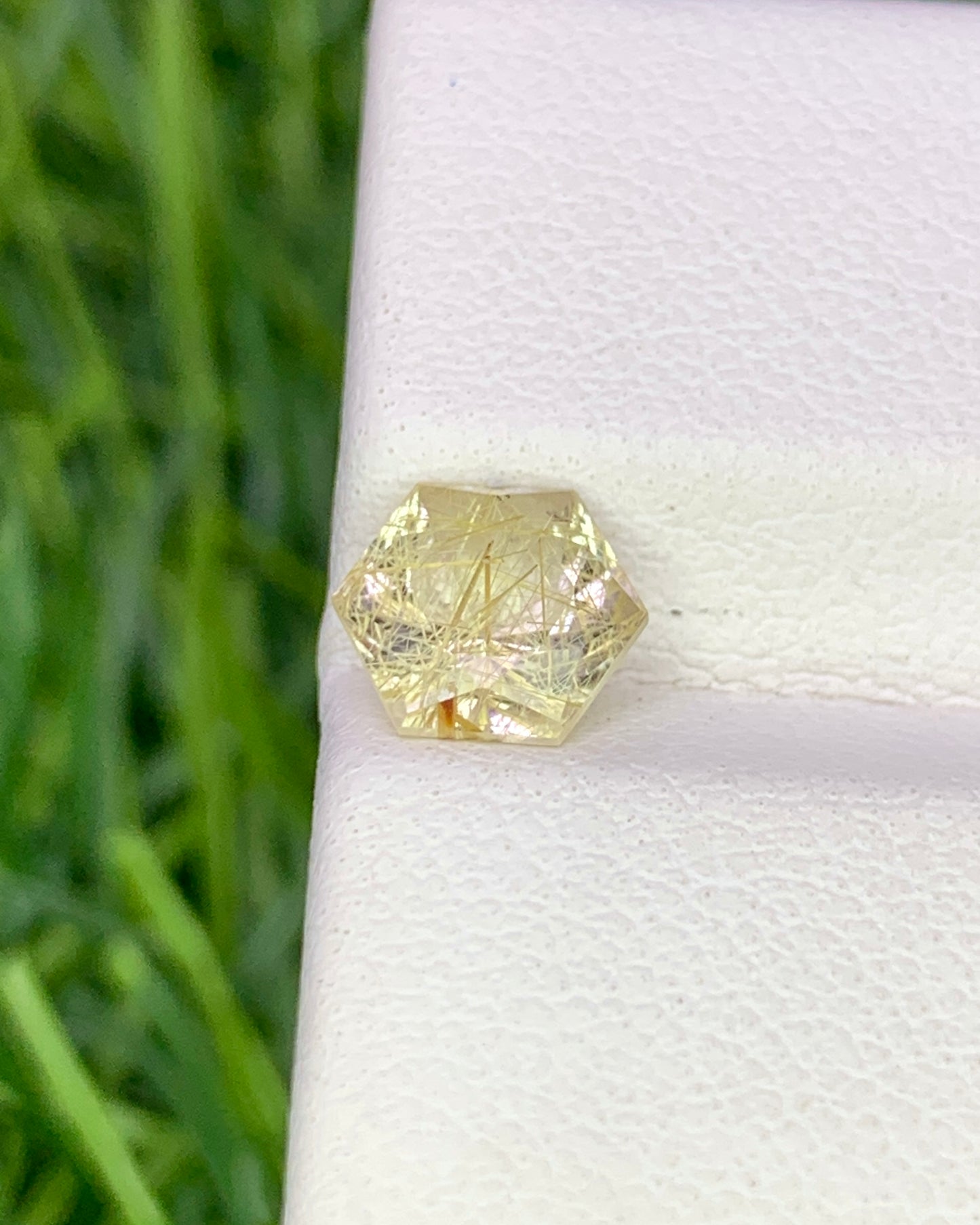 Natural Golden Rutile Quartz 0.83 Carat 6x6 MM Fancy Shape Faceted Gemstone