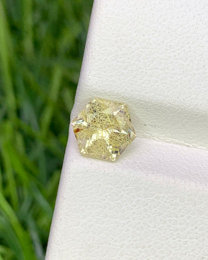 Natural Golden Rutile Quartz 0.83 Carat 6x6 MM Fancy Shape Faceted Gemstone