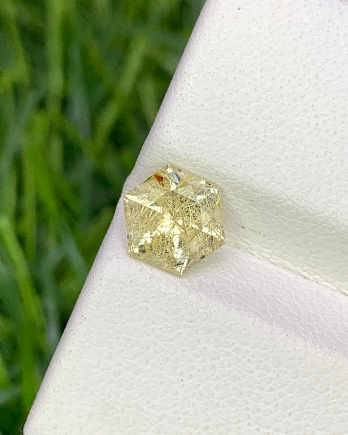 Natural Golden Rutile Quartz 0.83 Carat 6x6 MM Fancy Shape Faceted Gemstone