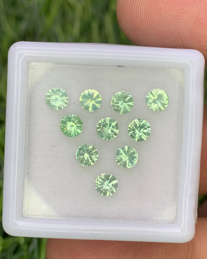 Natural Rare Kornerupine Lot 1.50 Carat 3.5x3.5 MM Round Shape Faceted Gemstone 10 Piece Lot