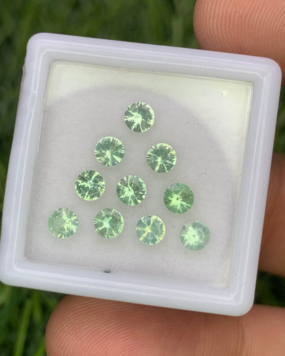 Natural Rare Kornerupine Lot 1.50 Carat 3.5x3.5 MM Round Shape Faceted Gemstone 10 Piece Lot