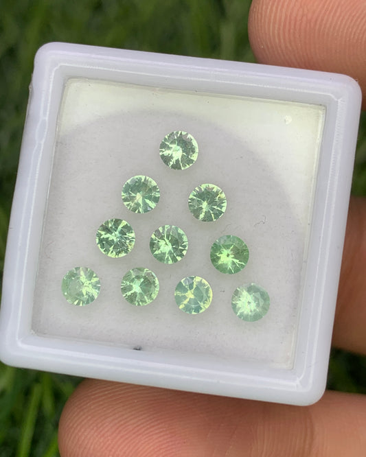 Natural Rare Kornerupine Lot 1.50 Carat 3.5x3.5 MM Round Shape Faceted Gemstone 10 Piece Lot