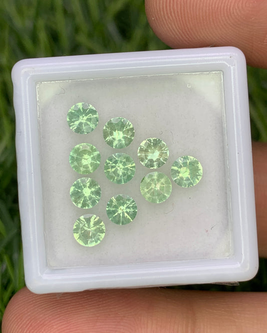 Natural Rare Kornerupine Lot 2.40 Carat 4x4 MM Round Shape Faceted Gemstone 10 Piece Lot