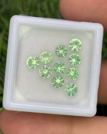 Natural Rare Kornerupine Lot 2.40 Carat 4x4 MM Round Shape Faceted Gemstone 10 Piece Lot