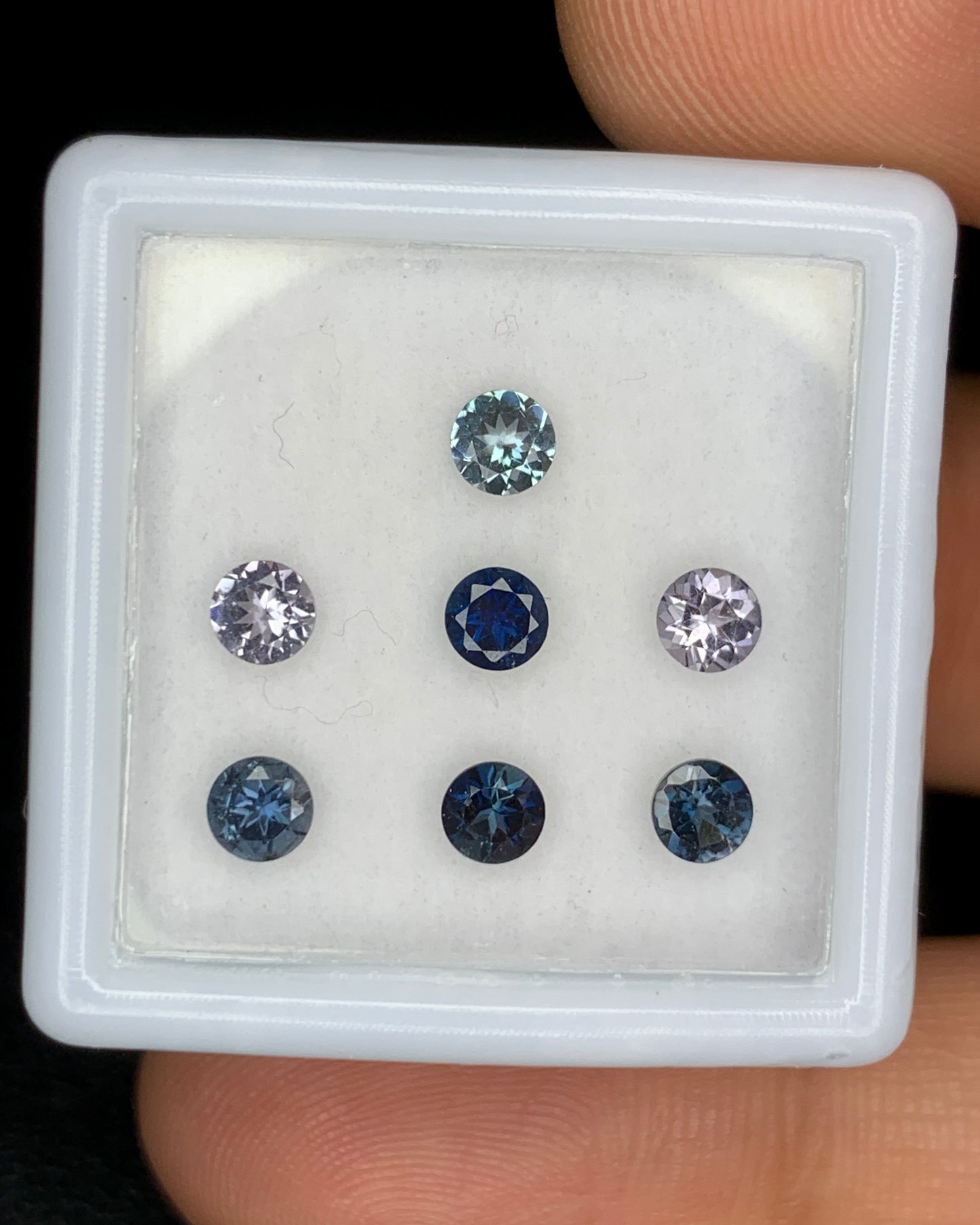 Natural Multi Color Tourmaline Lot 1.10 Carat 3.5x3.5 MM Round Shape Faceted Gemstone 7 Piece Lot