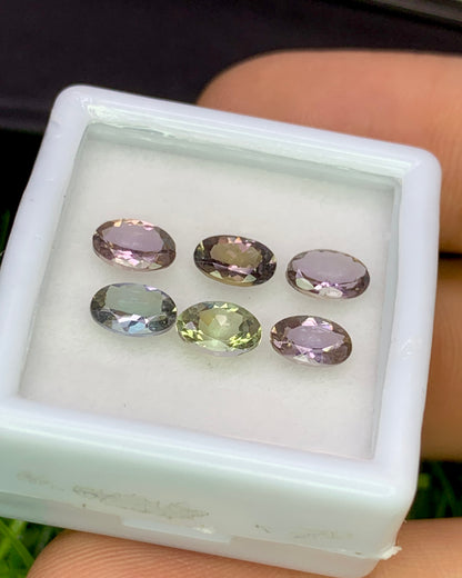 Natural Unheated Bi Color Tanzanite Lot 2.85 Carat 6x4 MM (Approx) Oval Shape Faceted Gemstone 6 Piece Lot
