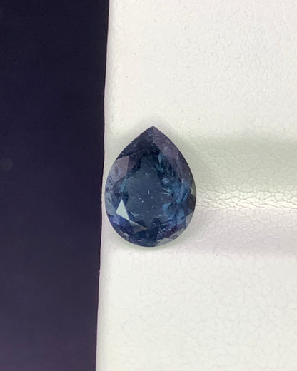 Natural Blue Tourmaline 1.78 Carat 9.3x7.1 MM Pear Shape Faceted Gemstone 