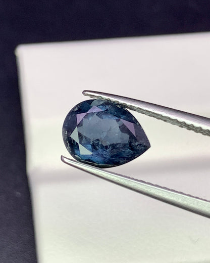 Natural Blue Tourmaline 1.78 Carat 9.3x7.1 MM Pear Shape Faceted Gemstone 