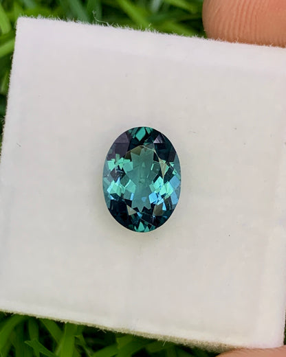 Natural Indicolite Tourmaline 1.75 Carat 9x6.7 MM Oval Shape Faceted Gemstone