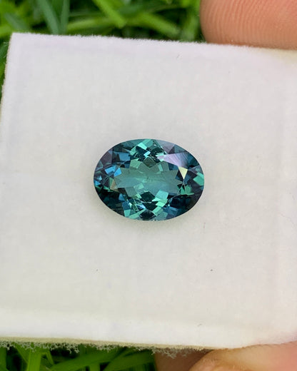 Natural Indicolite Tourmaline 1.75 Carat 9x6.7 MM Oval Shape Faceted Gemstone