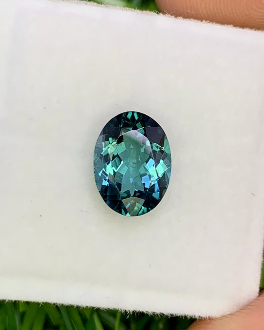 Natural Indicolite Tourmaline 1.75 Carat 9x6.7 MM Oval Shape Faceted Gemstone