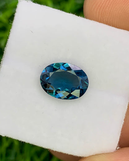 Natural Blue Tourmaline 1.57 Carat 9.2x6.9 MM Oval Shape Faceted Gemstone