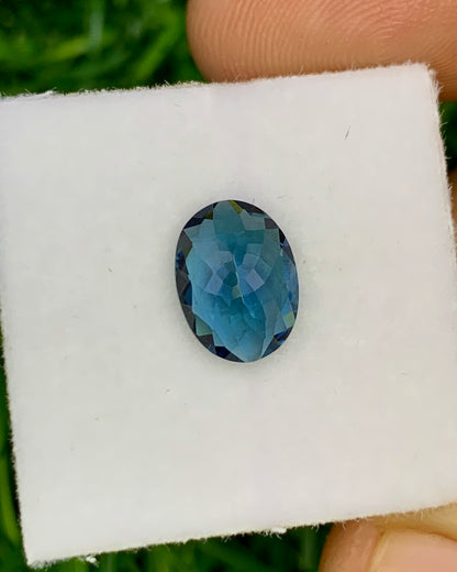 Natural Blue Tourmaline 1.57 Carat 9.2x6.9 MM Oval Shape Faceted Gemstone