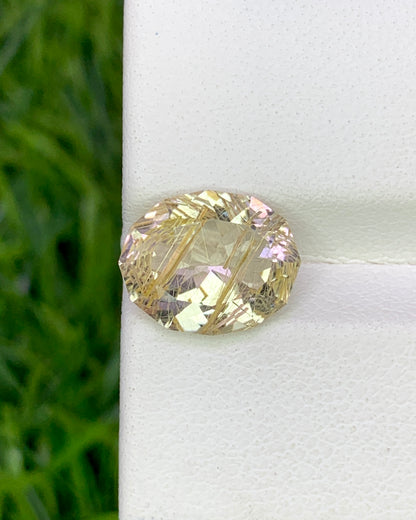 Natural Golden Rutile Quartz 2.31 Carat 10.7x8.6 MM Fancy Shape Faceted Gemstone