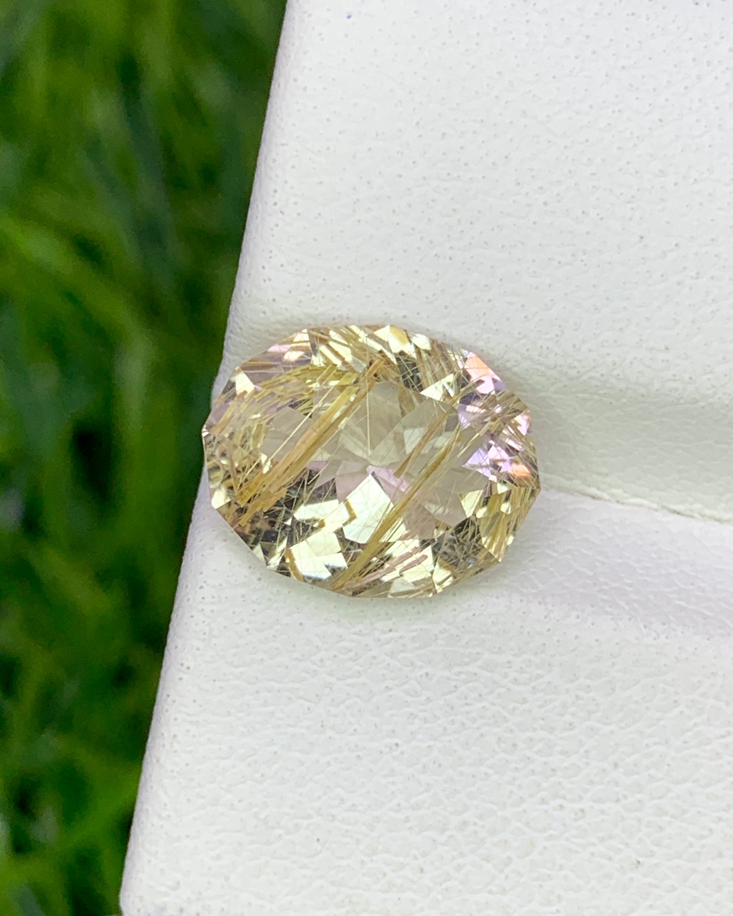 Natural Golden Rutile Quartz 2.31 Carat 10.7x8.6 MM Fancy Shape Faceted Gemstone