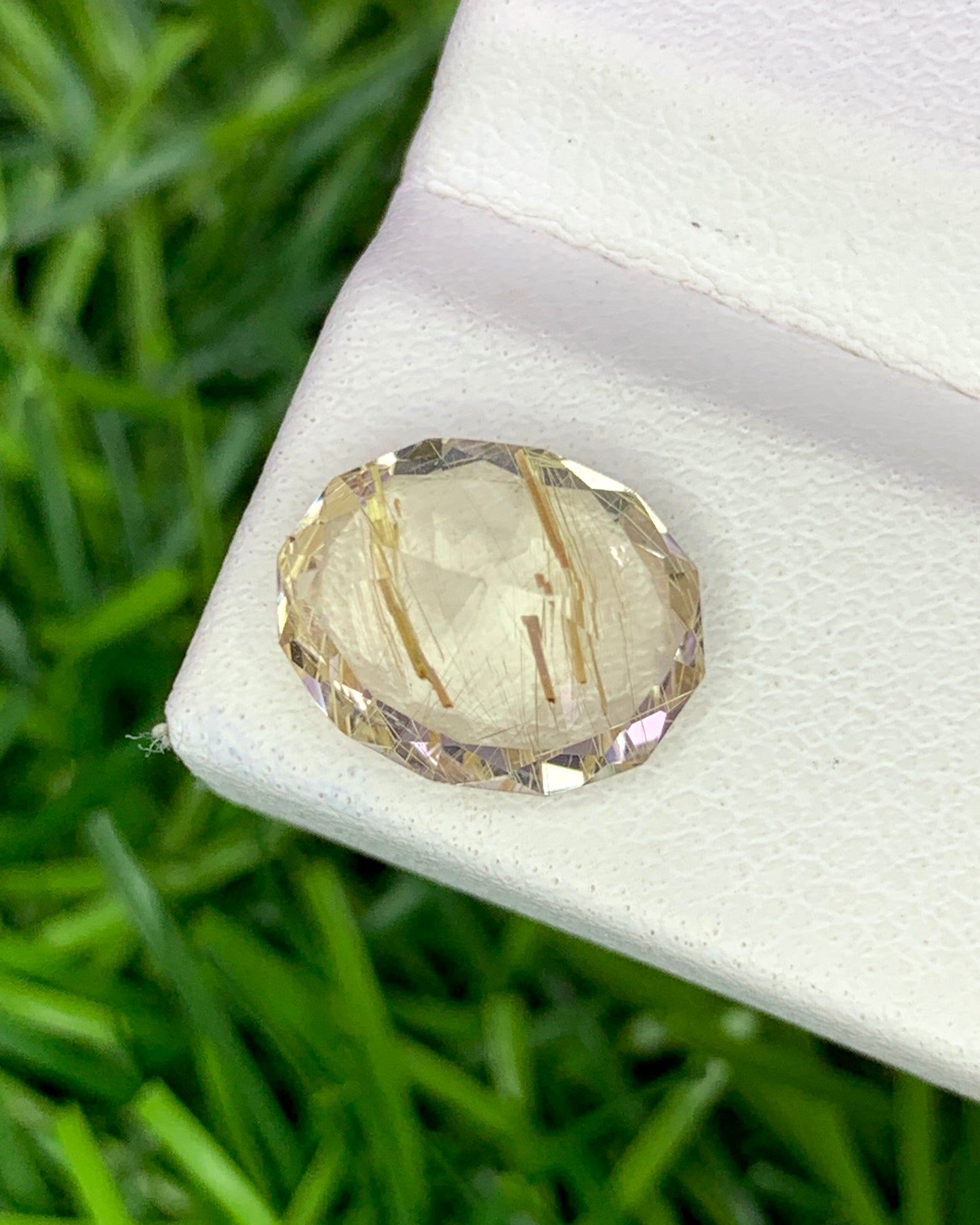 Natural Golden Rutile Quartz 2.31 Carat 10.7x8.6 MM Fancy Shape Faceted Gemstone