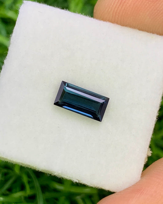 Natural Indicolite Tourmaline 0.81 Carat 8x4 MM Baguette Shape Faceted Gemstone