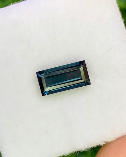 Natural Indicolite Tourmaline 0.81 Carat 8x4 MM Baguette Shape Faceted Gemstone