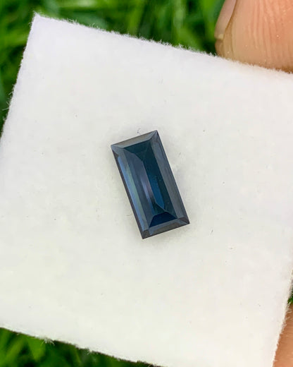 Natural Indicolite Tourmaline 0.81 Carat 8x4 MM Baguette Shape Faceted Gemstone