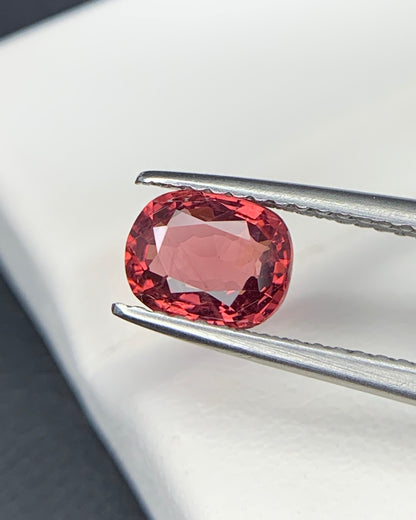 Natural Red Spinel 1.02 Carat 6.8x5.4 MM Cushion Shape Faceted Gemstone 