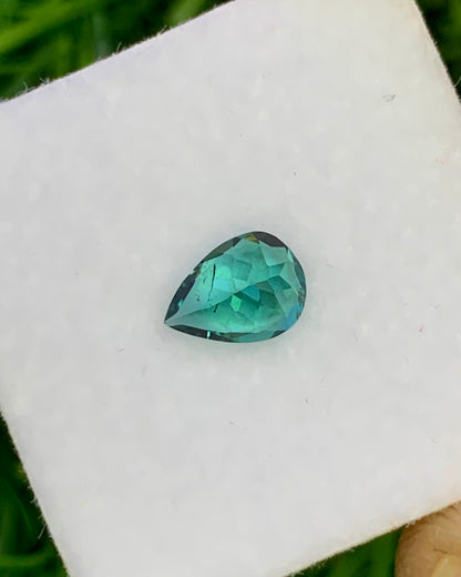 Natural Indicolite Tourmaline 0.61 Carat 6.9x5 MM Pear Shape Faceted Gemstone