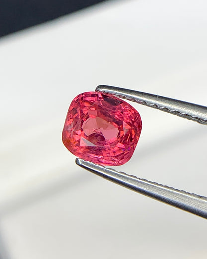 Natural Red Spinel 1.07 Carat 5.8x5.3 MM Cushion Shape Faceted Gemstone 