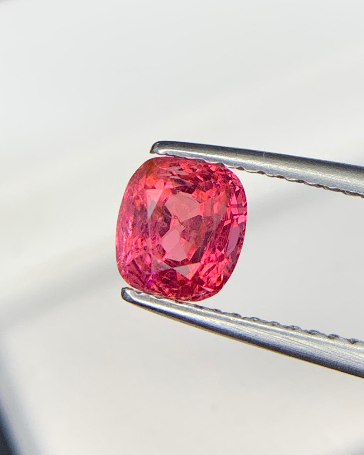 Natural Red Spinel 1.07 Carat 5.8x5.3 MM Cushion Shape Faceted Gemstone 