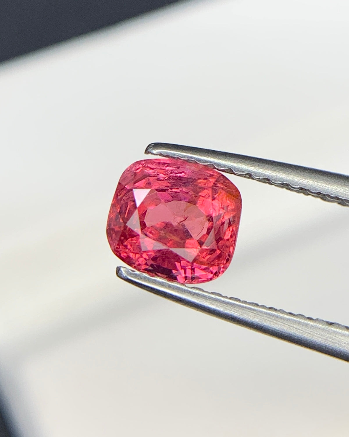 Natural Red Spinel 1.07 Carat 5.8x5.3 MM Cushion Shape Faceted Gemstone 