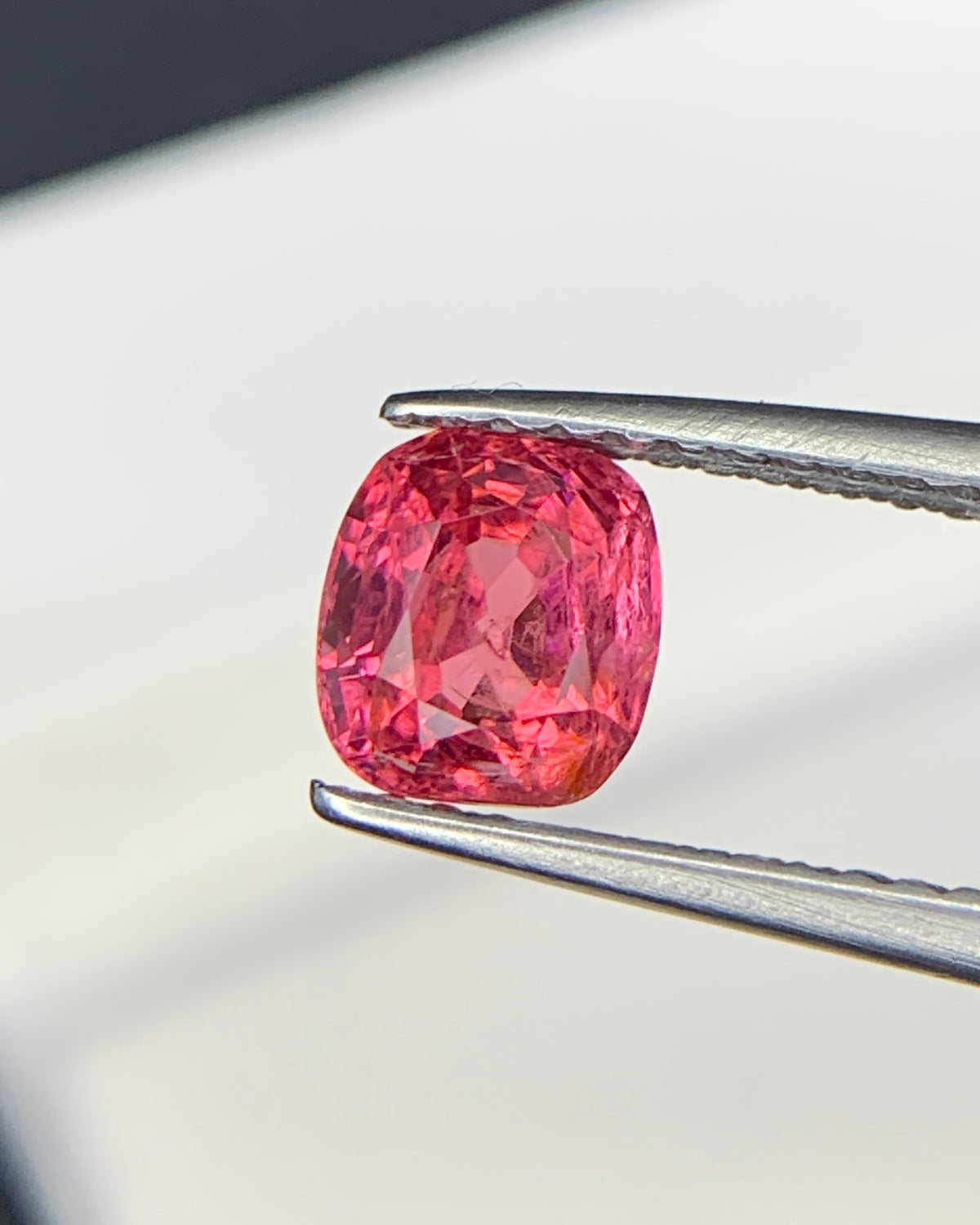 Natural Red Spinel 1.07 Carat 5.8x5.3 MM Cushion Shape Faceted Gemstone 