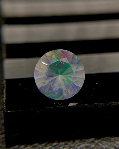 Natural Rare Water Opal 0.38 Carat 5.3x5.3 MM Round Shape Faceted Water Fire Opal
