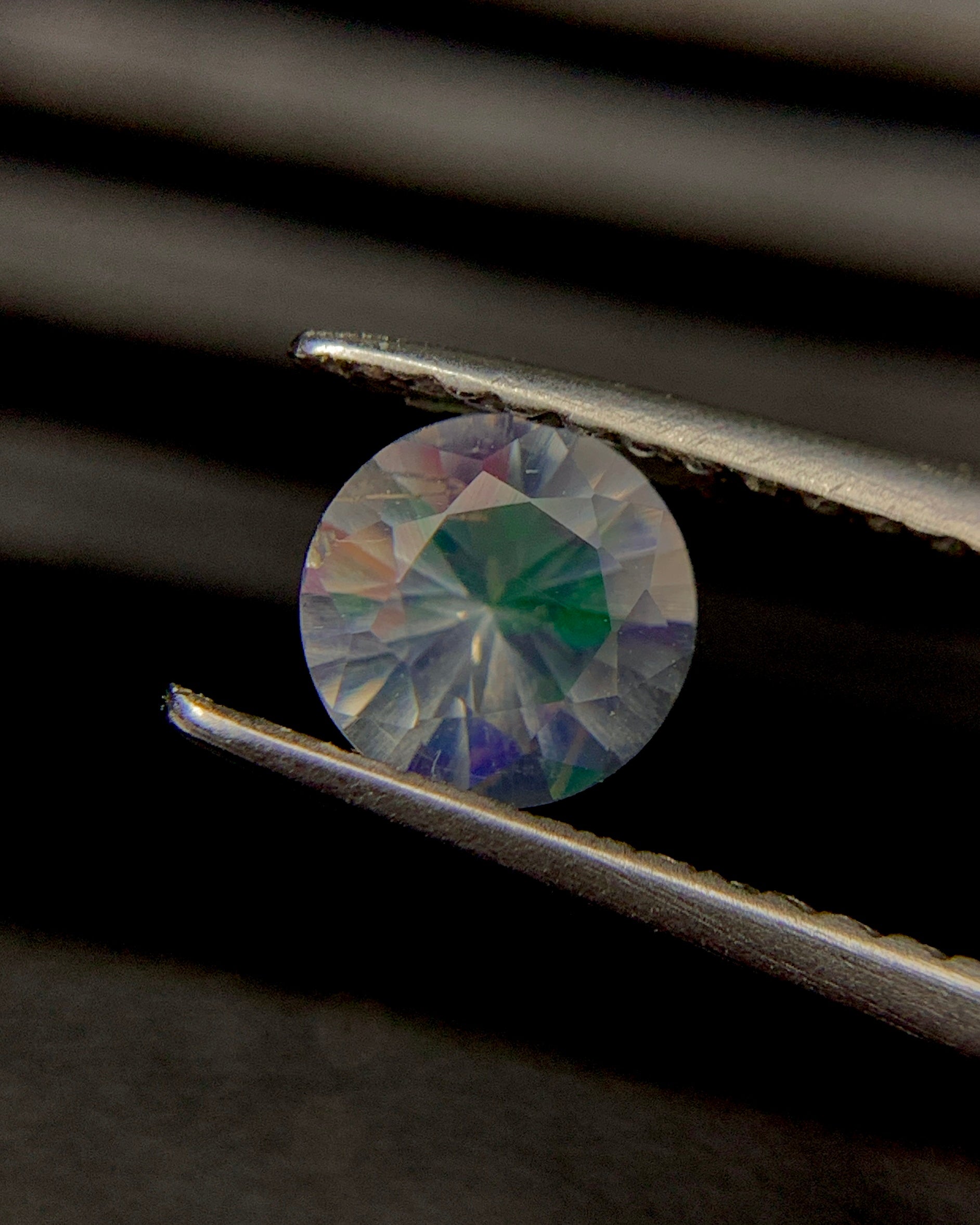 Natural Rare Water Opal 0.38 Carat 5.3x5.3 MM Round Shape Faceted Water Fire Opal