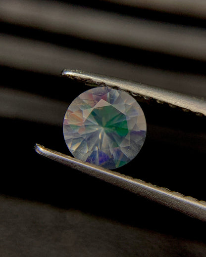 Natural Rare Water Opal 0.38 Carat 5.3x5.3 MM Round Shape Faceted Water Fire Opal