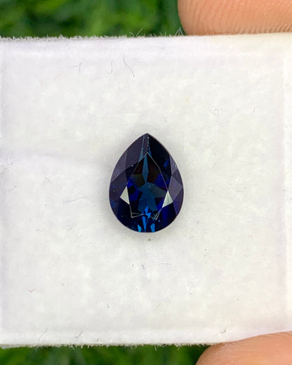 Natural Blue Tourmaline 1.08 Carat 8x6 MM Pear Shape Faceted Gemstone