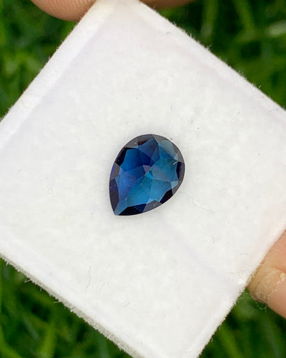 Natural Blue Tourmaline 1.08 Carat 8x6 MM Pear Shape Faceted Gemstone