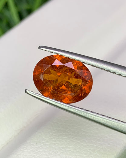Natural Spessartite Garnet 2.45 Carat 9x7 MM Oval Shape Faceted Gemstone